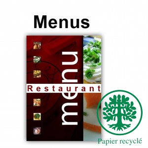 Menus de restaurants ecologique A5 ouvert
